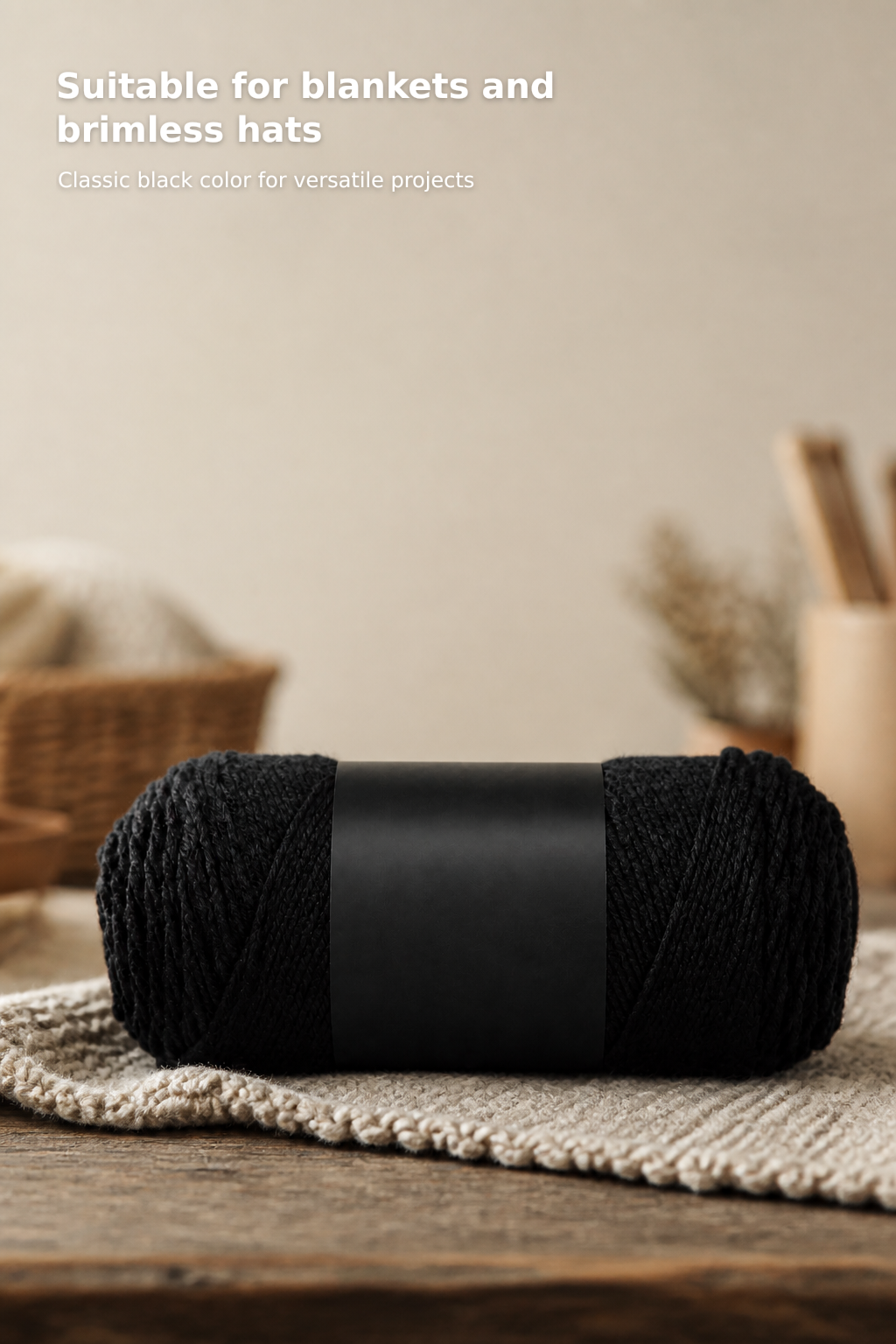 4 Medium Worsted Acrylic Yarn – Black